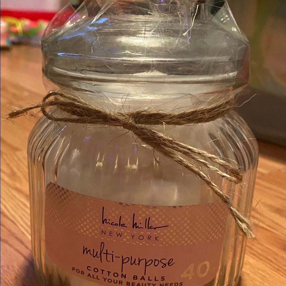 Nicole Miller NWT cotton ball jar